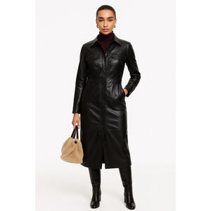 Marissa Webb x RTR Front Slit Faux Leather Midi Dress Sz 4